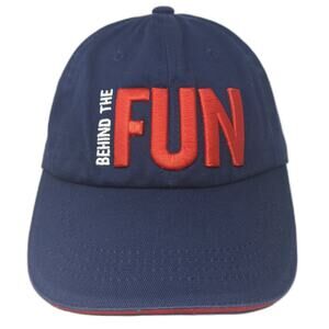 Carnival Adventures Behind The Fun Blue Red Cotton Adjustable Strapback Hat